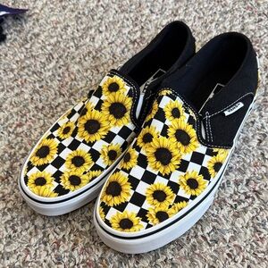 Vans Sunflower Checkerboard Slip-Ons